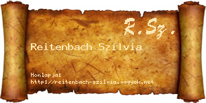 Reitenbach Szilvia névjegykártya